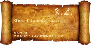 Khon Liberátusz névjegykártya